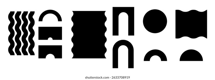  Abstract geometric shapes and icons. Vector illustration