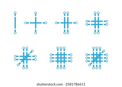 Abstract Geometric Shapes with Interconnected Lines, Perfect for Technology or Data Visualization.