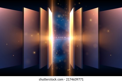 Abstract geometric shapes with light effect