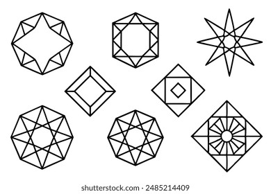 Abstract Geometric Shapes Line Art Illustration Unique Art Styles