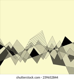 Abstract Geometric Shapes With Linear Fill (pale Yellow Background)