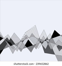 Abstract geometric shapes with linear fill (pale blue background)