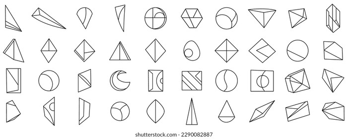 Formas geométricas abstractas. LInear elementos gráficos para banner, afiche o folleto. Ilustración vectorial.