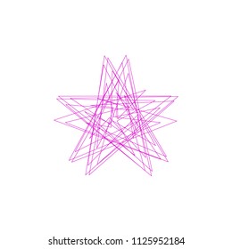 Abstract geometric shapes of lines. Isolated on white background. Vector outline illustration.
