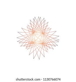 Abstract geometric shapes of lines. Isolated on white background. Vector outline illustration.