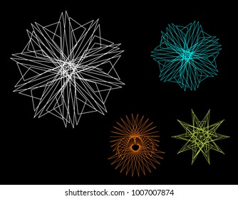 Abstract geometric shapes of lines. Vector outline illustration.Sacred geometry.