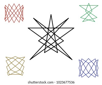 Abstract geometric shapes of lines. Vector outline illustration.Sacred geometry.