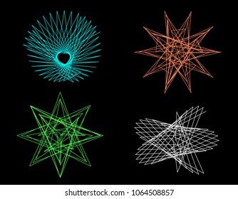 Abstract geometric shapes of lines. Vector outline illustration.Sacred geometry.