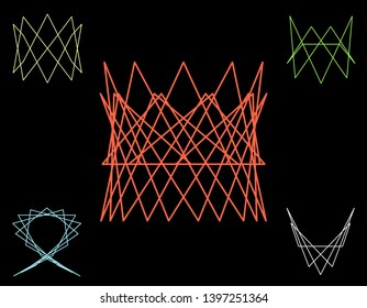 Abstract geometric shapes of lines. Vector outline illustration.Sacred geometry.