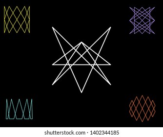Abstract geometric shapes of lines. Vector outline illustration. Sacred geometry.