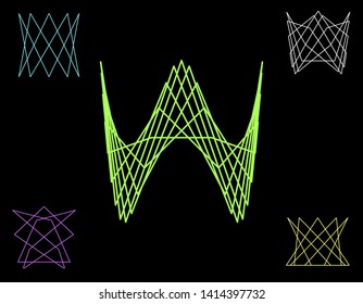 Abstract geometric shapes of lines. Vector outline illustration.Sacred geometry.