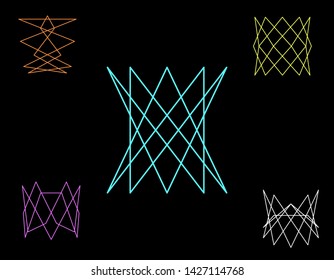 Abstract geometric shapes of lines. Vector outline illustration.Sacred geometry.