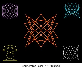 Abstract geometric shapes of lines. Vector outline illustration.Sacred geometry.