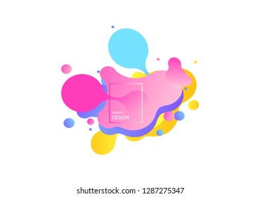 Abstract geometric shapes. Liquid gradient banners isolated on white. Fluid vector background. Gradient geometric banners with flowing liquid shapes. Dynamic Fluid design for logo, flyers or
