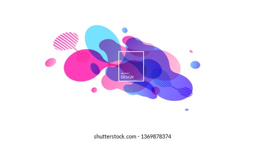 Abstract geometric shapes. Liquid gradient banners isolated on white background. Fluid vector background. Gradient geometric banners with flowing liquid shapes. Dynamic Fluid design for logo, flyers