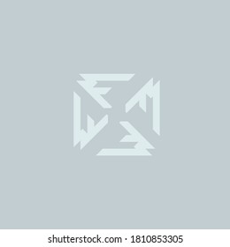 abstract geometric shapes logo design letter F minimalist and modern sign/ symbol line with blue color and snow blue color
