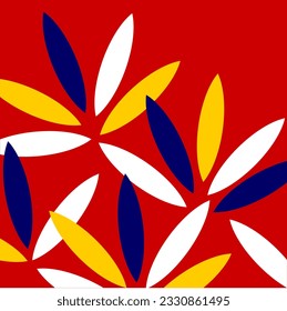 Abstract geometric shapes in Malaysia's flag color.