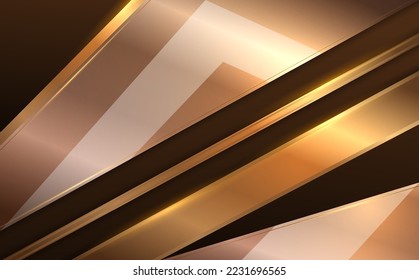 Abstract geometric shapes metal surface background with gold lines