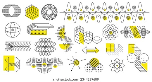 Abstract geometric shapes. Modern graphic elements. Abstract line figures. Vector illustration.