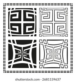 Abstract geometric shapes. Monochrome modern pattern. Creative vector illustration. Abstract artistic design. EPS 10.
