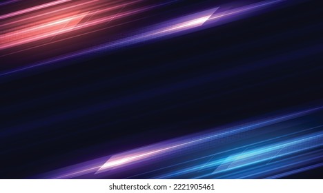 Abstract geometric shapes move at high speed. Dynamic motion speed of light. Technology velocity movement pattern for banner or poster design. Vector EPS10.