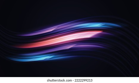 Abstract geometric shapes move at high speed. Dynamic motion speed of light. Technology velocity movement pattern for banner or poster design. Vector EPS10.