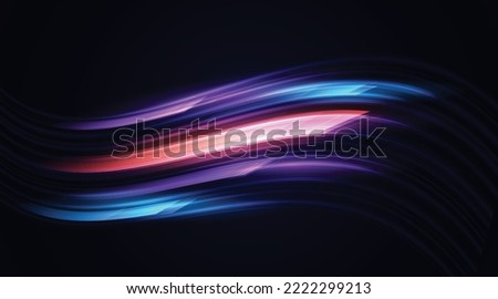 Abstract geometric shapes move at high speed. Dynamic motion speed of light. Technology velocity movement pattern for banner or poster design. Vector EPS10.
