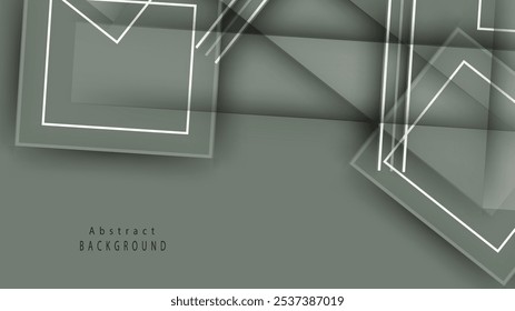 Formas geométricas abstratas em tons suaves, fundo verde profundo