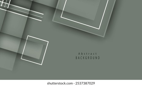 Abstract geometric shapes in muted tones, deep green background