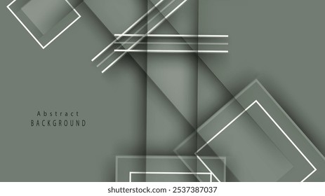 Abstract geometric shapes in muted tones, deep green background