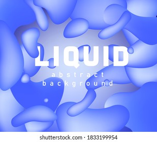 Abstract geometric shapes with neon gradient like in lava lamp. Futuristic cover with liquid organic smooth blobs.