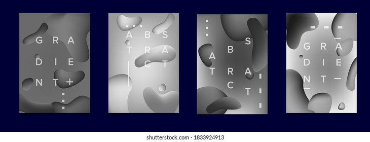 Abstract geometric shapes with neon gradient like in lava lamp. Futuristic cover with liquid organic smooth blobs.
