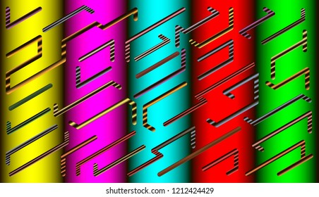 Abstract geometric shapes on a background of bright vertical gradients.