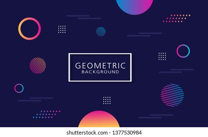Abstract geometric shapes on blue background.
