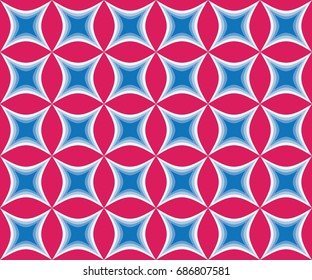Abstract geometric shapes on a blue background, pattern