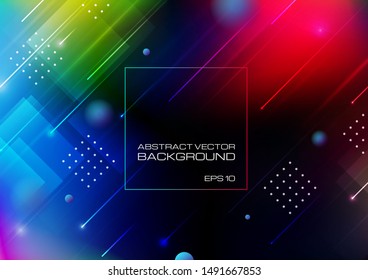 Abstract geometric shapes on blurred colors. Vector Eps10