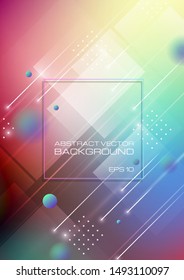 Abstract geometric shapes on blurred colors background. Vector Eps10