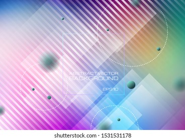 Abstract geometric shapes on blurred colors background. Vector Eps10