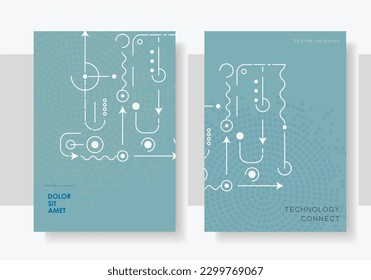 Resumen de formas geométricas en folletos de portada. Antecedentes tecnológicos. Diseño creativo de vectores