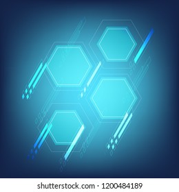 Abstract geometric shapes on gradient background for futuristic technology innovation development concept