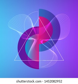 Abstract geometric shapes on gradient background