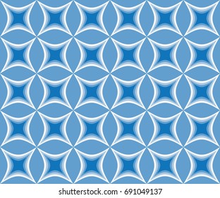 Abstract geometric shapes on light blue background, pattern                                                                   