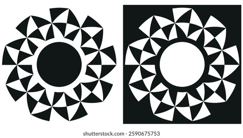  abstract geometric shapes on white background