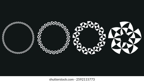  abstract geometric shapes on white background