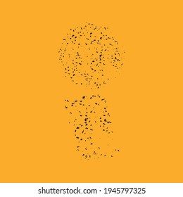 Abstract geometric shapes on yellow background, vector