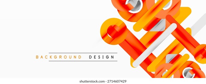Abstract geometric shapes, orange, white. Modern design elements create dynamic visual texture. Minimalist composition, clean lines.