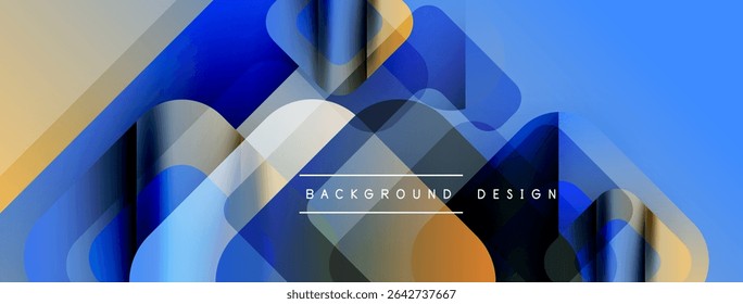 Abstract geometric shapes overlap, creating dynamic blue, beige gradient. Modern design element for backgrounds, presentations.
