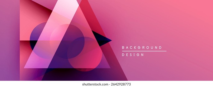 Las Formas geométricas Abstractas se superponen, creando un fondo de degradado rosa vibrante. Los Elementos de diseño modernos sugieren innovación, tecnología.