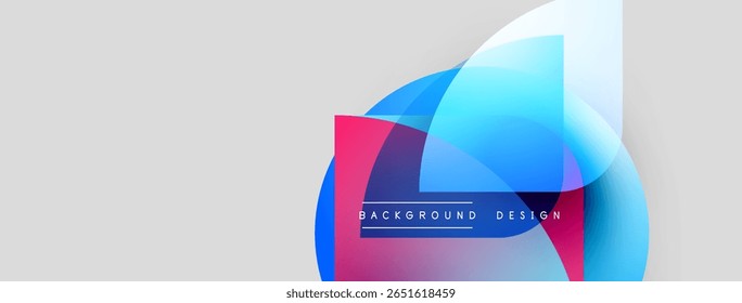 Abstract geometric shapes overlap, creating vibrant color gradients. Minimalist design suitable for backgrounds, presentations, modern visuals.