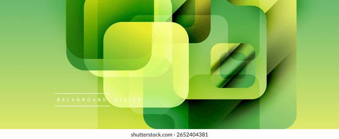 Las Formas geométricas Abstractas se superponen, creando vibrantes Gradientes verdes. Diseño moderno adecuado para fondos, presentaciones, marca.